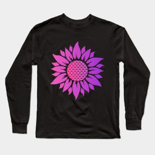 Mermaid And Sunflower Face Mask, Mermaid And Sunflower Mask. Long Sleeve T-Shirt